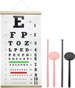 Snellen Eye Chart,Eye Chart,Snellen Eye ExamSnellen Eye Chart Pocket Eye Exam Kit mit Cute Eye Occluders 20 Feet Optical Eye Test Reusable Wooden Frame Canvas Eye Chart für Kinder und Erwachsene