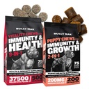 Bully Max Vitality Dog Chews und Welpen Soft Chews Bundle für Gesamtunterstützung mit täglichen Vitaminen für Welpen und Erwachsene Hunde – einschließlich Immun, Gelenk, Haut, Mantel, Verdauung und Entwicklungsunterstützung