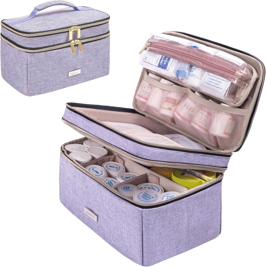 Medizinische Aufbewahrungstasche Pill Bottle Organizer mit Portable Small Pouch Travel Medication Bottle Organizer für Notfall Home Erste Hilfe Box Kit (Purple)