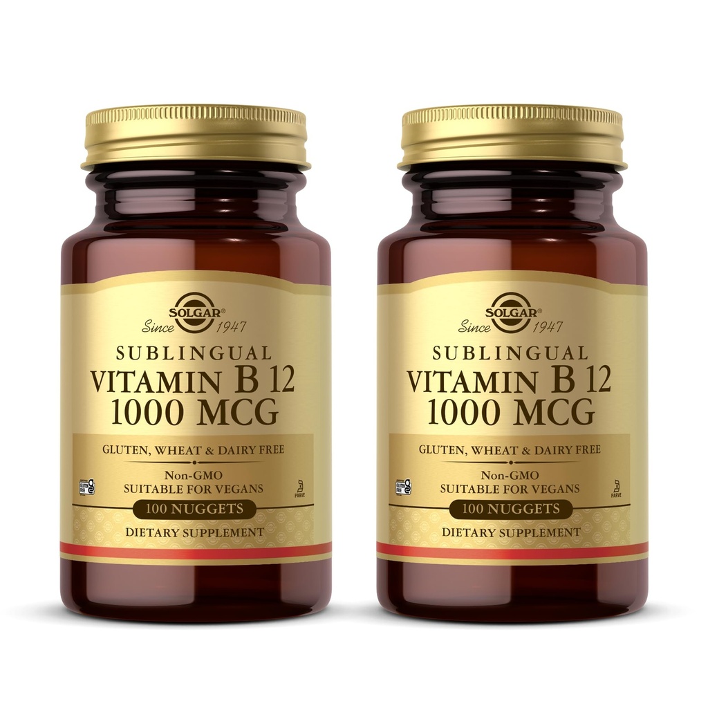 Solgar Sublingual Vitamin B12 1000 mcg - 250 Nuggets, Paket von 2 - Non-GMO, Vegan, Glutenfrei, Dairy Free, Kosher - 500 Gesamt Servietten