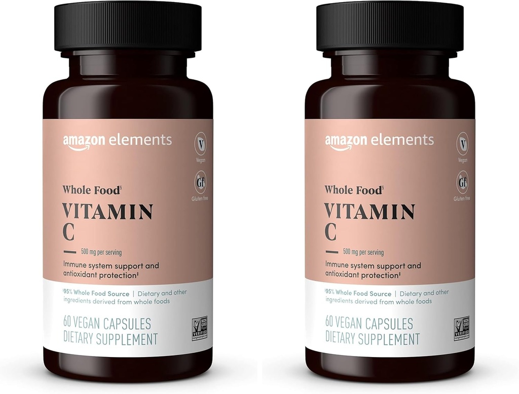 Éléments amazoniens Aliments entiers Vitamine C, 60 capsules (paquet de 2)