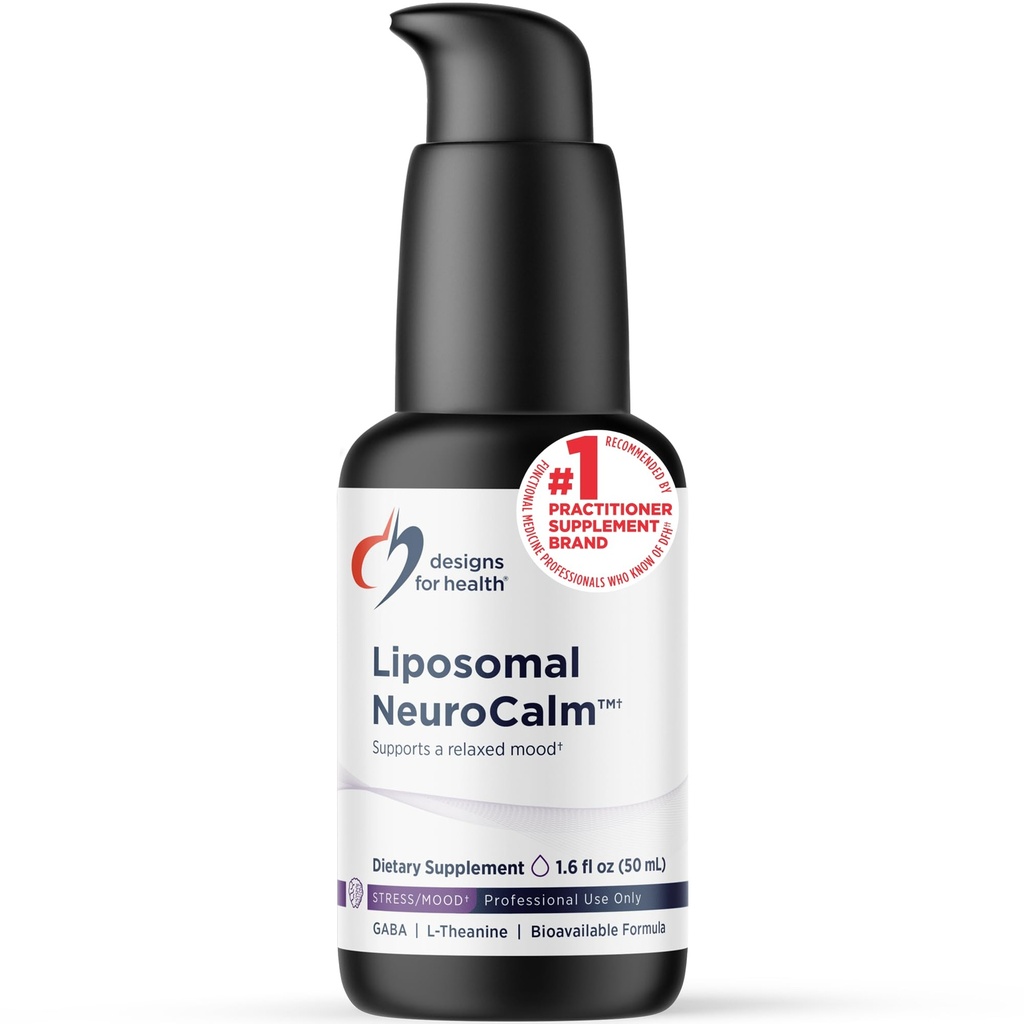 Designs für die Gesundheit Liposomal NeuroCalm - flüssiges GABA + L-Theanin zur Unterstützung der Ruhe + gesunde Stressreaktion (25 Portionen / 1,7oz)