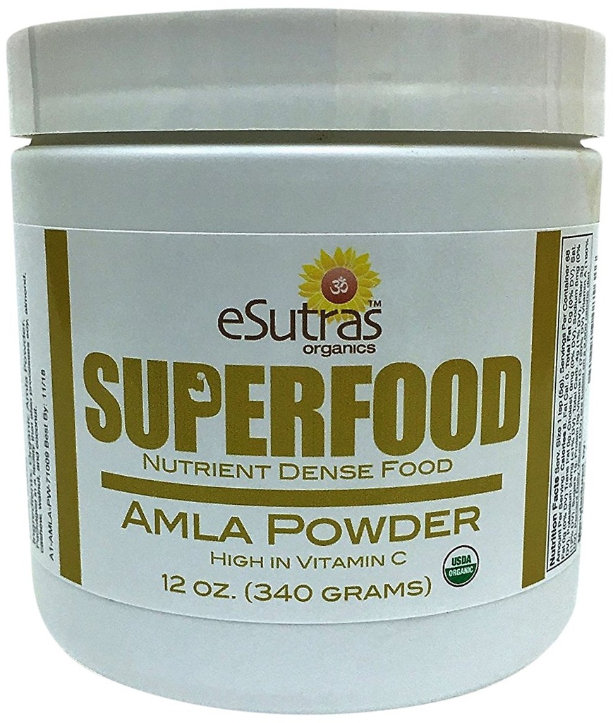 Bio Amla Powder 12 oz, 30 Portionen Natürliches Vitamin C (Immune Vitamin) Amalaki Kalt gepressten organischen Nährstoff für gesunde Smoothies