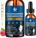 (2 Pack) Glucosamine Chondroitin MSM Liquid Drops, High Absorption, Antioxidant, Immune, Bone Support, MSM Supplement for Men & Women, Vegan, Sugar-Free, Raspberry Flavor, 1 Fl Oz