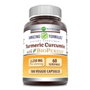 Erstaunliche Formeln Turmeric Curcumin mit Bioperine Ergänzung | 2250 Mg pro Servieren | Veggie Kapseln | Non-GMO | Gluten-Free | Made in USA (1 Pack, 180 Count)