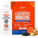 Manna Vitamins Evolved Liposomal Elderberry Immune Packets, Vitamine C, D etc. - Tägliche Immununterstützung für Erwachsene, Kinder - Zuckerfrei, Echte Elderberry Extrakt, Syrup, Reisen-Friendly, 15 Pack
