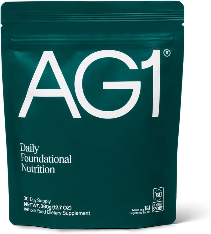 AG1 Greens Powder Refill Pouch – 75 Vitamine, Multivitamin & Probiotic | Gut Health Support | Vegan, Keto, Gluten Free | Athletic Greens Supplement - Pouch Only, Classic Formula