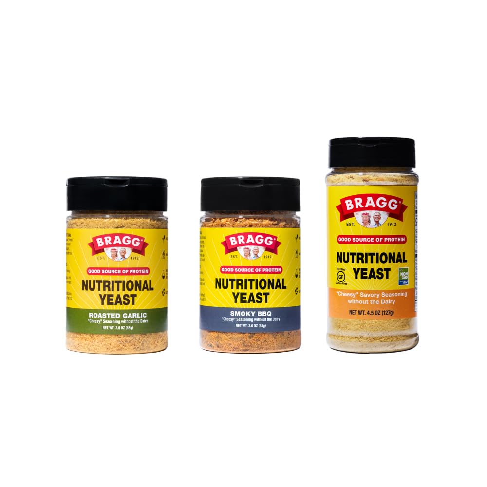 Bragg Premium Nutritional Yeast Flakes - Dairy Free Seasoning - Vegan, Glutenfrei – Good Source of Protein & Vitamins – Nutritious Savory Parmesan Cheese Substitute