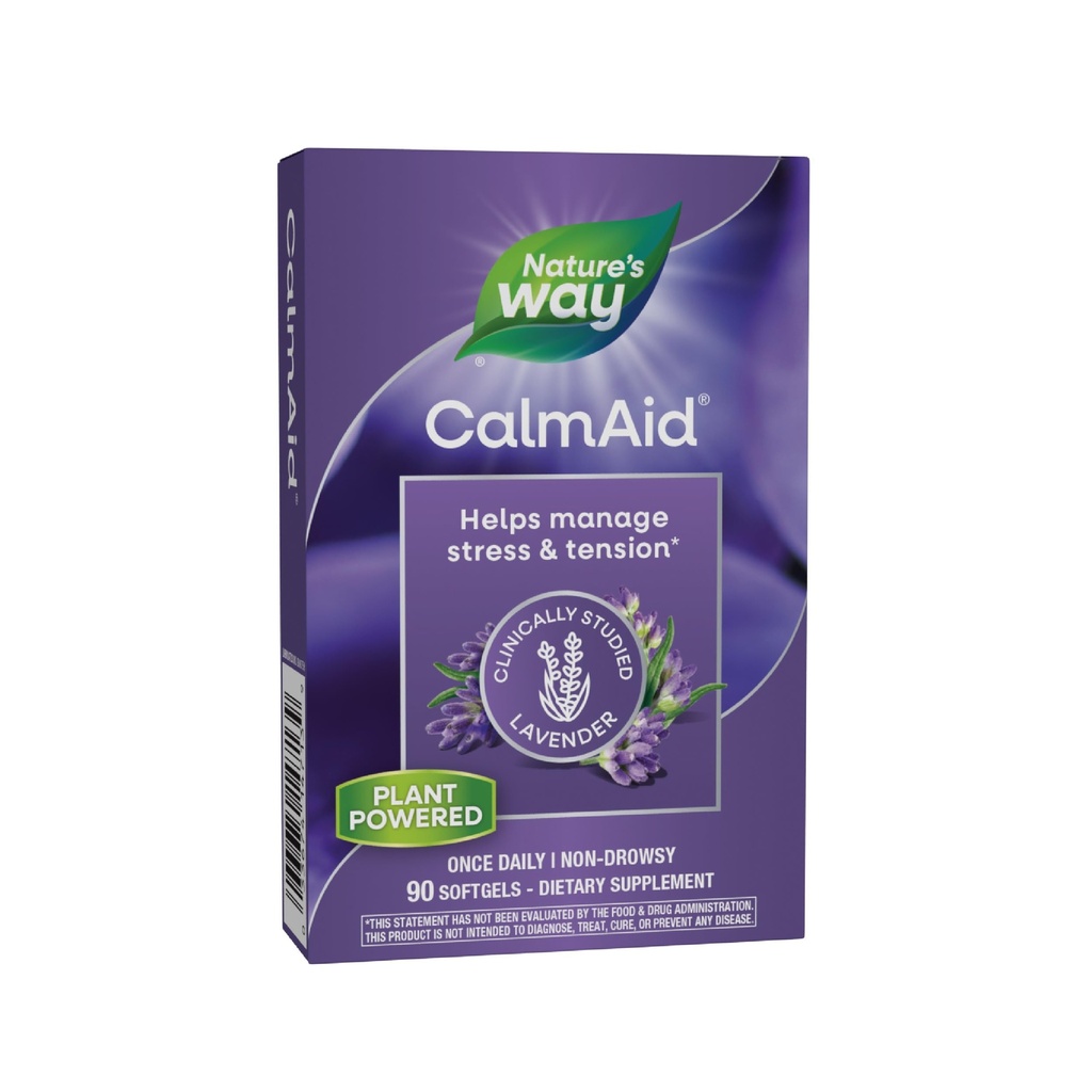 Nature's Way CalmAid, aide à gérer le stress et la tension*, lavande étudiée cliniquement, non somnolence, 90 softgels