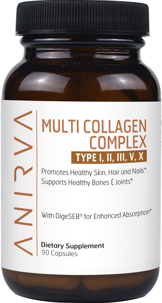 Multi Collagen Complex - Typ I, II, III, V, X - Kollagenergänzung für Anti-Aging, Gesunde Gelenke, Haar, Haut und Nägel