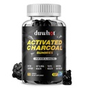Gommies de Charbon Activées pour Enfants, 500mg Supplément de Charbon Activé à Chewable pour l'Essèchement du Gaz, Détox, Santé Digestive et Orale, Flaveur de Blueberry Vegan, 60 Comte