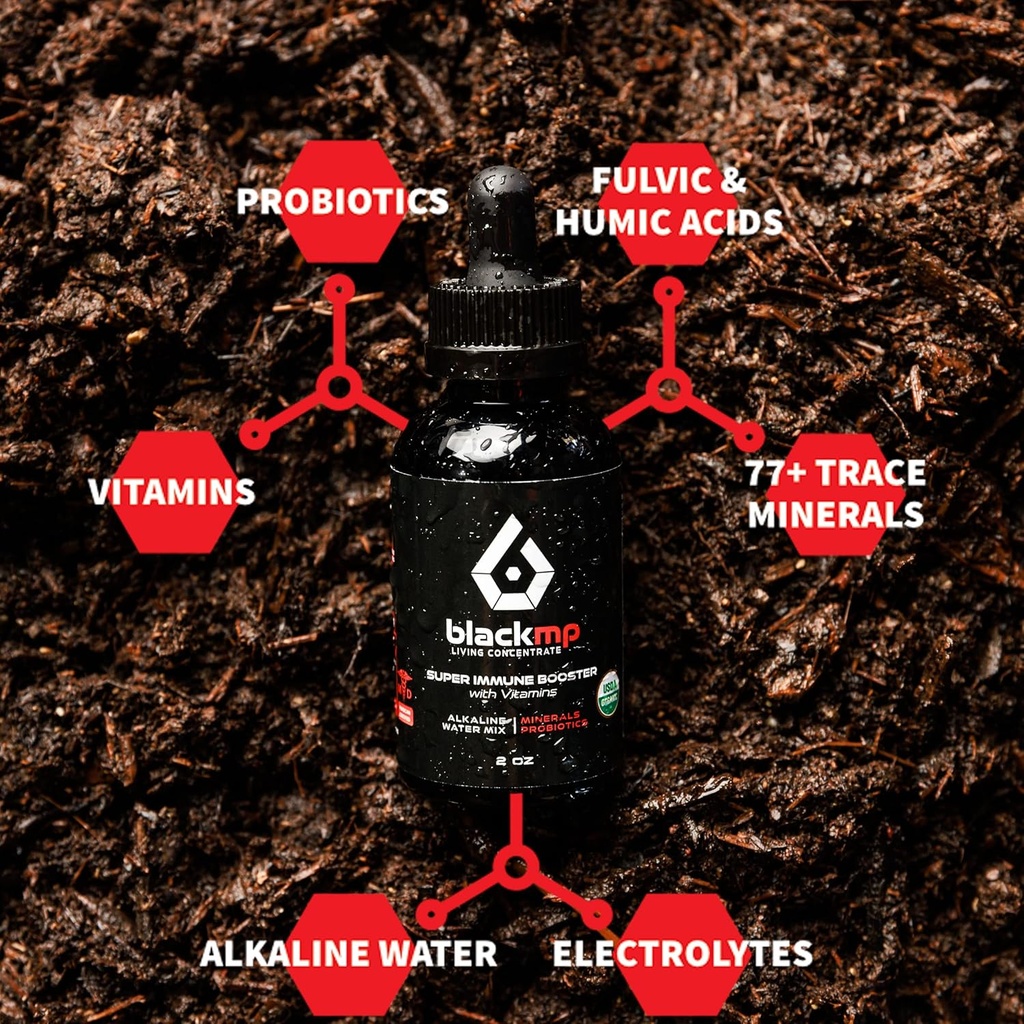 Super Immun Booster Tropfen mit Vitaminen- Pharmazeutische Grad Fulvic & Huminsäuren & USDA zertifizierte organische Probiotika. Restiert Gut Health, stärkt Immunsystem & Körperfunktionen. - 2oz
