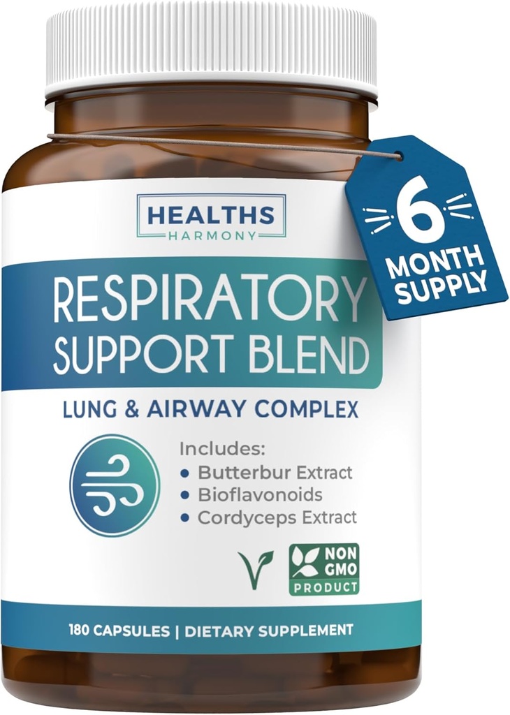 Atemberaubende Lung Health Supplement - belebende Lung Support Supplement hilft Clear Airways Mucus Entfernung und Saison oder Jahr Runde Detox - Vegan Kräuter Non-GMO Formel (6 Monate Versorgung)
