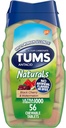 TUMS Naturals Ultra Strength Antacid Chews for Heartburn Relief, Black Cherry & Watermelon - 56 Count