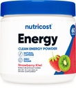 Nutricost Energy Complex (Strawberry Kiwi) (60 portions) - Poudre d'énergie propre, 300g complément alimentaire