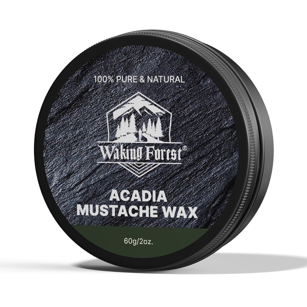 Waking Forest Mustache Wax für Männer Strong Hold Moustache Wachs Zug Tame & Style Sandalwood Bart Wax für Männer Alle natürlichen Zutaten 2oz, 1 Pack