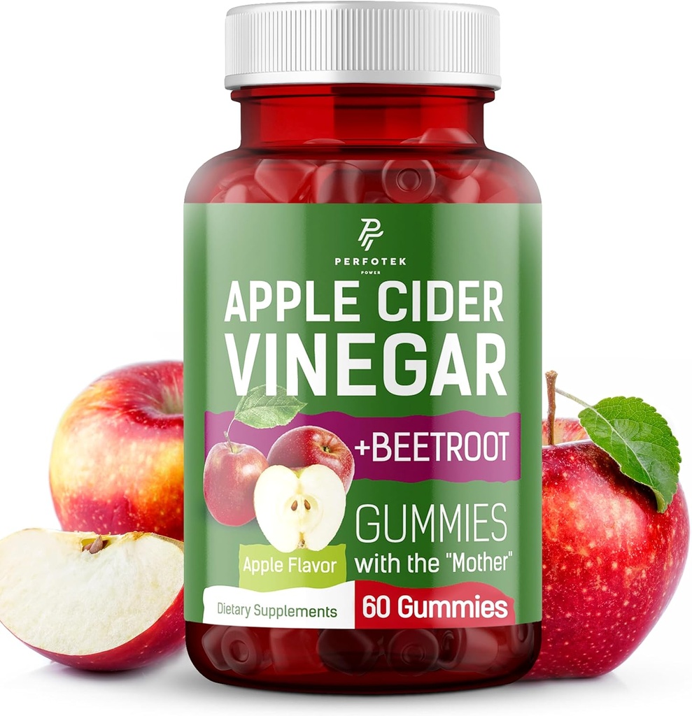 Apfel Apfel Apfelkuchen - Natürliche Apfel Geschmack - Gesunde Keto-Gummien - Non GMO, Vegan, Glutenfrei - Apple Cider Gummies (60 Stück)