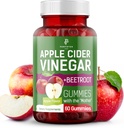 Gummées de vinaigre de cidre de pomme - Saveur naturelle de pomme - Gummées kéto saines - sans OGM, végétalien, sans gluten - Gummées de cidre de pomme (60 pièces)