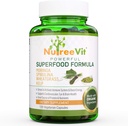 NutreeVit 100% bio puissant Superfood Formule - Immune System Booster Pills d'énergie avec Moringa, Spiruline, Blégrass et Kelp - 90 Count Bottle