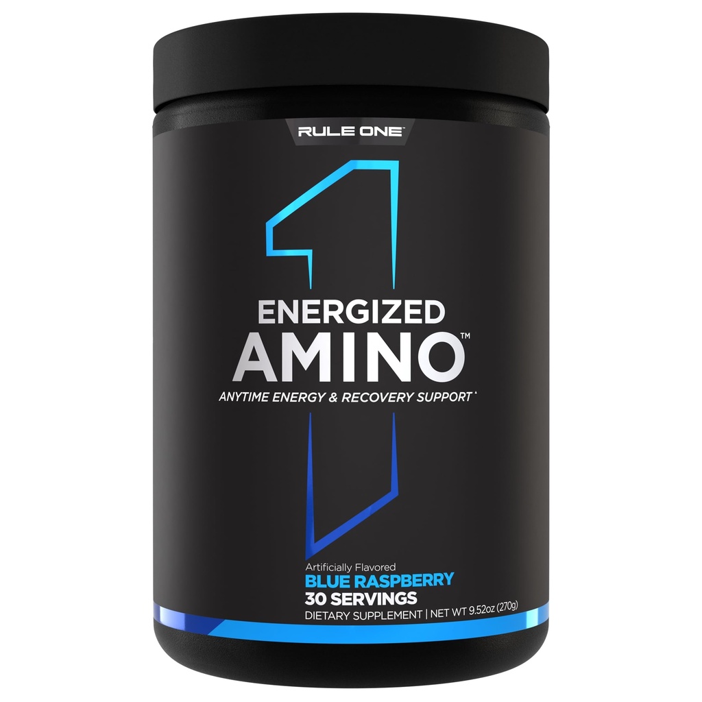 Regel 1 Proteine Energized Amino – jederzeit Energie und Erholung Unterstützung mit BCAAs, Glutamin, Citrulline, Beta Alanine, Koffein aus Green Coffee und Tee Blatt Extrakte (Blauer Himbeer, 30 Portionen)