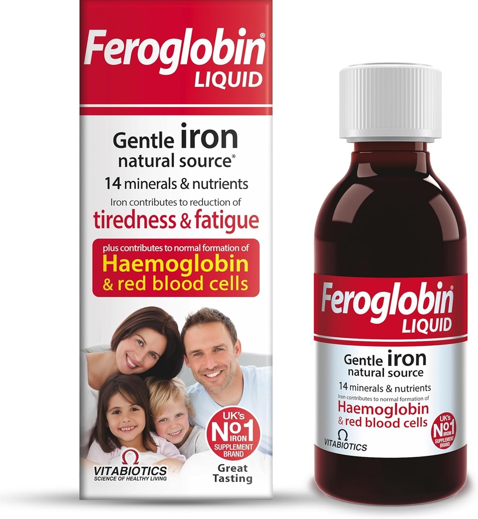 Feroglobin Gentle Iron and Nutrient Liquid - Reduce Reifen und Müdigkeit | Pflege Gesundheit und Vitalität | Natürliche Eisenquelle