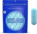 Capsuline Colored Taille 00 Capsules Vegan vides - 1000 Compte - Capsules de pilules Veggie vides - Garniture de capsules végétales bricolées - Bouchons vides - Certifiés kasher et halal - Non certifié OGM (Aqua Blue)