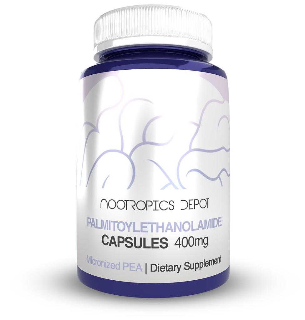Nootropics Depot Palmitoylethanolamid Kapseln | Pea | 400mg Pillen | 30 Count | Unterstützt Discomfort Relief | Fördert die gemeinsame Funktion