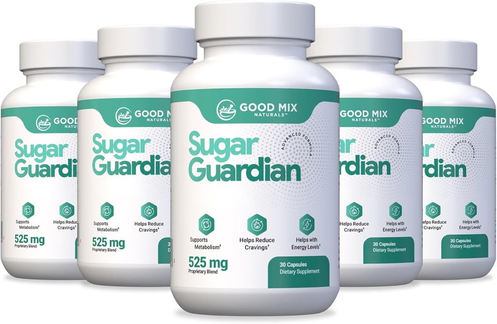 Zucker Guardian Herbal-basierte Lösungsergänzung | 525mg 180 Pulver Kapseln - 6 Monate Versorgung | Pflanzenbestandteile - Nicht GMO - Made in USA - 6 Pack