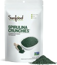 Sunfood Superfoods Spirulina Crunchies - Blue Green Algae, Spirulina Tabletten, Chlorophyll Energy Bits von Getrocknetem Pulver, Raw Vegan Algae Supplement, Non-GMO - 4 oz Tasche