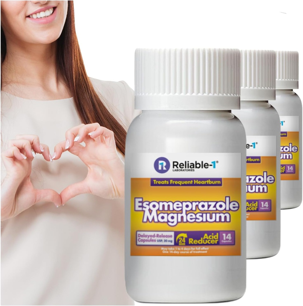 Zuverlässig-1 Laboratories Esomeprazol Magnesium Delayed - Release Capsules USP 42 Count, 20Mg Best Acid Reducer (3 Flaschen, 14 Count/ea)