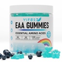 EAA-Gummien 120 Gummie (Blauer Himbeer), essentielle Aminosäuren - Alle 9 essentielle Aminoe (EAA) und alle verzweigtkettigen Aminosäuren (BCAAs), Non-GMO, Glutenfrei, Vegetarisch Freundlich