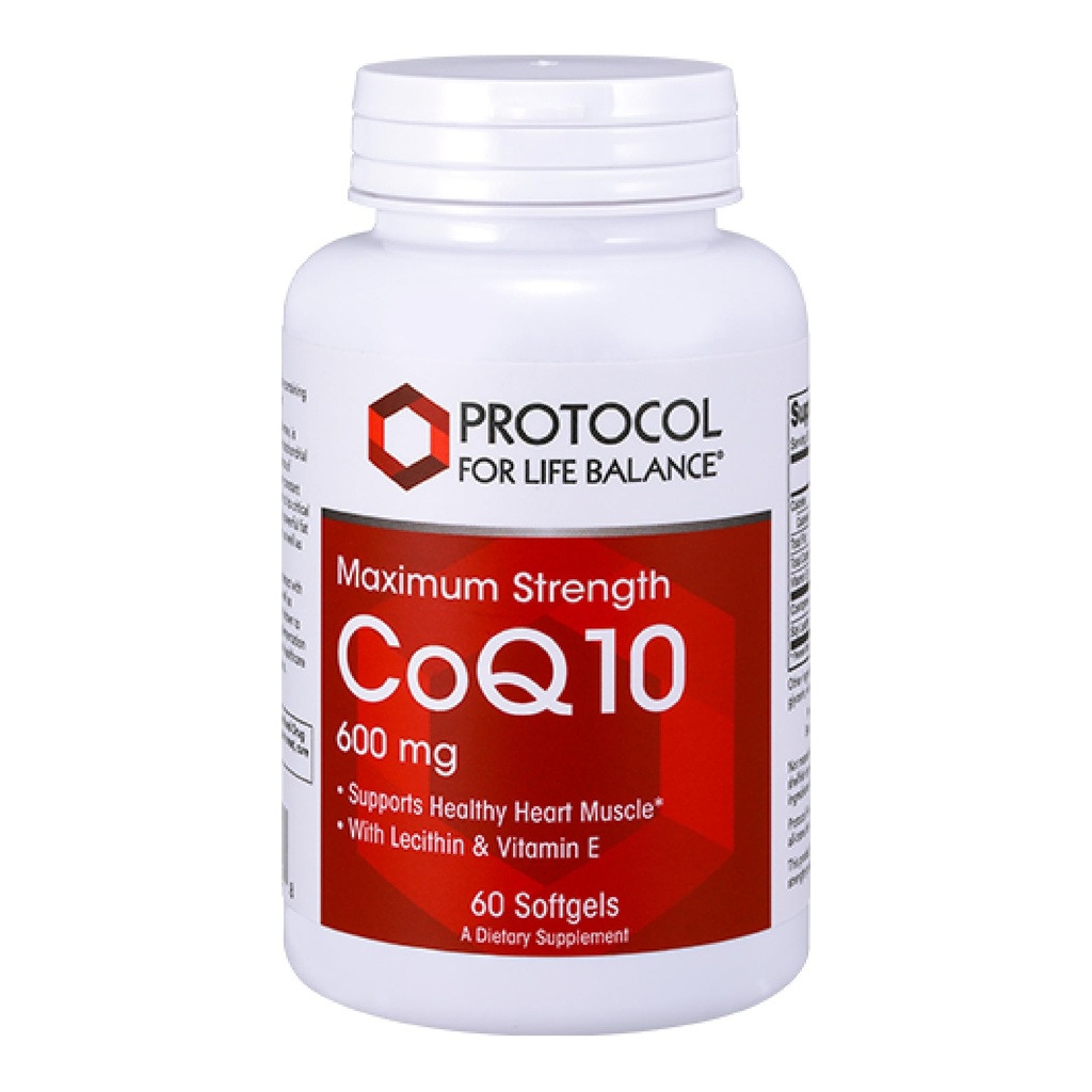 PROTOKOLL FÜR LIFE BALANCE CoQ10 600mg - mit Vitamin E & Soy Lecithin - CoQ10 Supplement - Halal & Egg Free - 60 Softgels