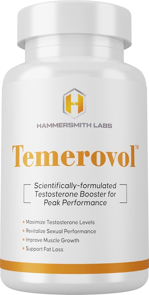 Temerovol - Male Supplement - Verbessert Energie, Kraft & Libido - Lean Muscle Builder, 60 Kapseln - 1 Flasche