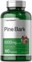 Horbäach Pine Bark Extrakt | 6000 mg | 180 Kapseln | Standardisiert, um 75% Proanthocyanidine | Non-GMO, Glutenfreie Ergänzung | Hohe Potenz enthalten