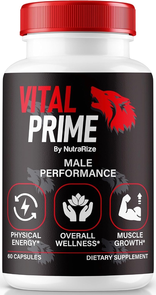 NutraRize Capsule Premier Vital officiel pour les hommes, soutient la confiance et la performance, toute la formule masculine naturelle pour la santé globale et le bien-être, complexe VitalPrime (60 capsules)