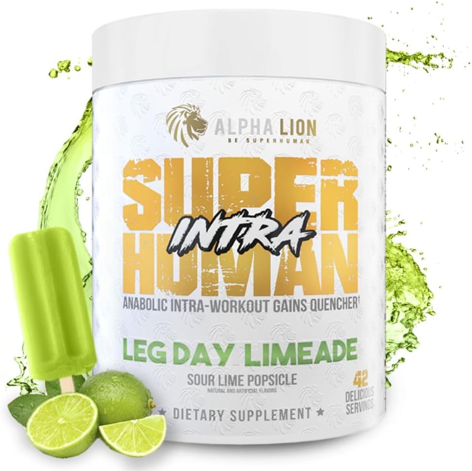 ALPHA LION Superhuman Intra Workout Pulver für Männer & Frauen, Aminosäuren Getränk, Muskel-Recovery Supplement, BCAA Pulver, Elektrolyte & Hydration Mix (42 Servierungen, Lime Flavor)