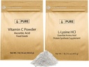 PURE ORIGINAL INGREDIENTS L-Lysine HCI und Vitamn C Pulver Bundle, 1 lb Jede, Non-GMO, Glutenfrei, Nahrungsergänzungsmittel
