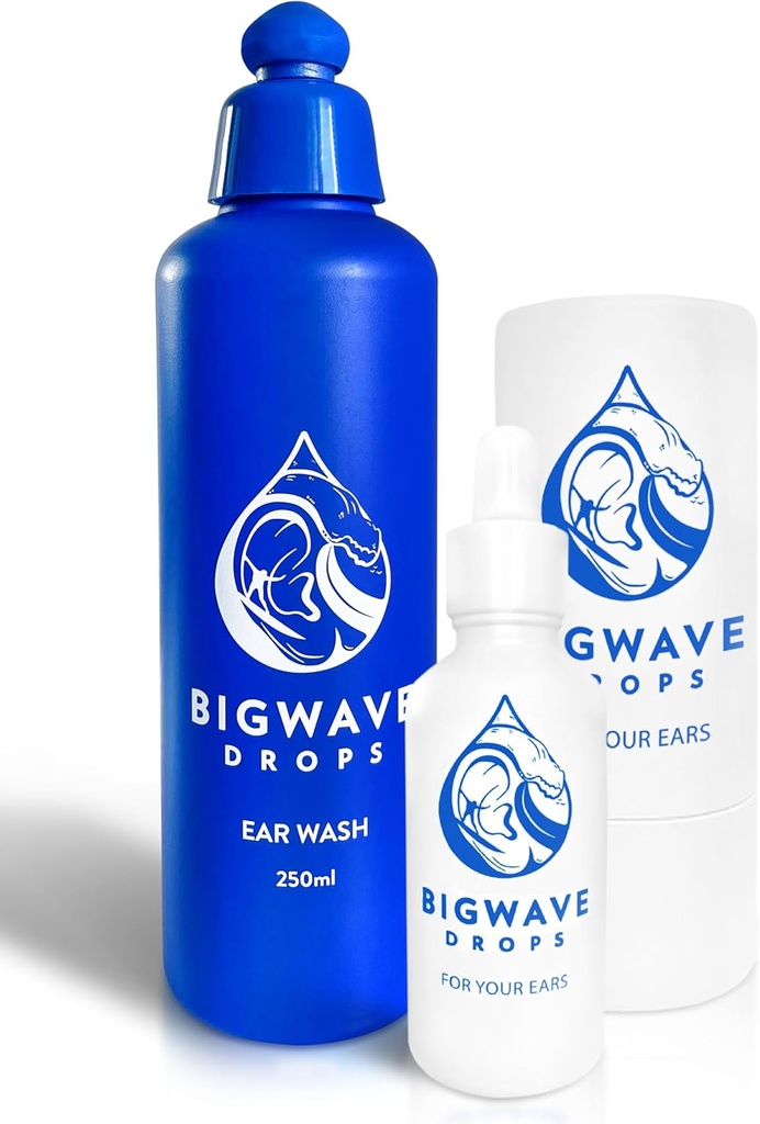 Komplettes Ear Care System - Schnell-Acting Ear Drops und Ear Wash - für Schwimmer - Surfer - Wassersportler - Juckreiz & Irritation