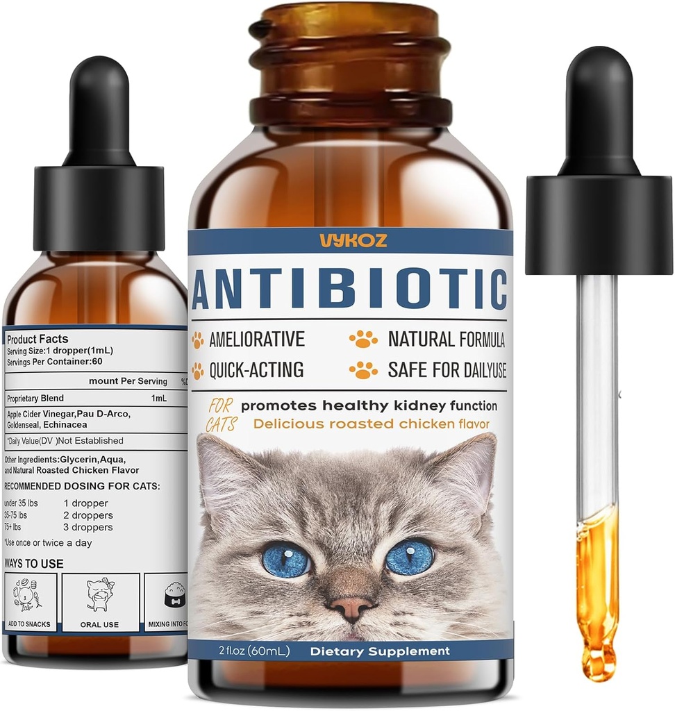 Antibiotika für Katzen - Naturkatastrophen für Allergiker-Relief, Immun-Boosting - Antibiotika für Immun-Boosting, Urinary Tract Infections - Zusatz-Vitamine für Katze und Hund, 2 fl oz