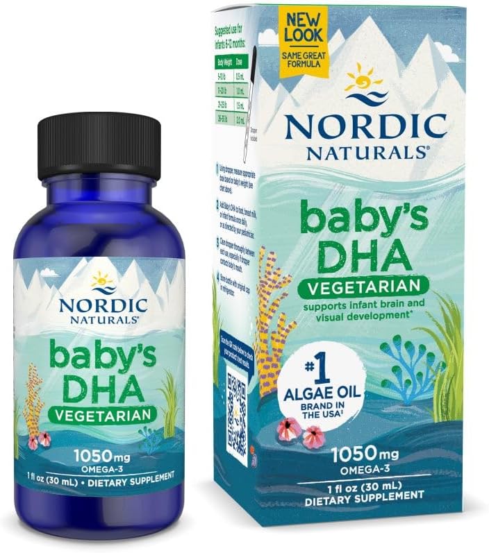 Nordic Naturals Bébés DHA Végétarien, Non aromatisé - 1050 mg Omega-3-1 oz à base végétale - soutient le développement du cerveau et de la vision chez les bébés - non OGM, végétalien - 15 portions