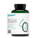 Puori Omega 3 Supplément à l'huile de poisson - Ultra pure et sans Burpght Wild Huile de poisson avec 2000mg Omega 3 acides gras, 1250mg EPA et 500mg DHA soutient la santé du coeur, du cerveau et des yeux - IFOS Certifié - 120 Softgels