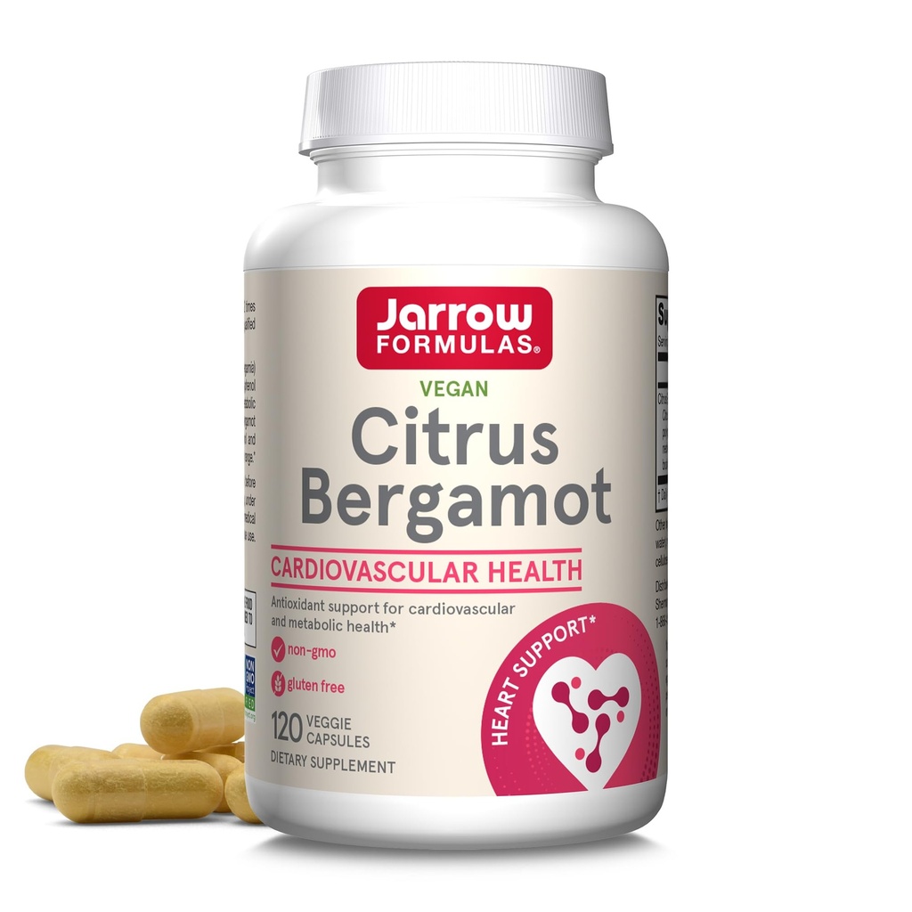 Jarrow Formulas Citrus Bergamot 500 mg - 120 Portionen (Veggie Caps) - Antioxidans Unterstützung für Herz-Kreislauf- & Stoffwechsel - Nahrungsergänzung - Glutenfrei - QH-Absorb