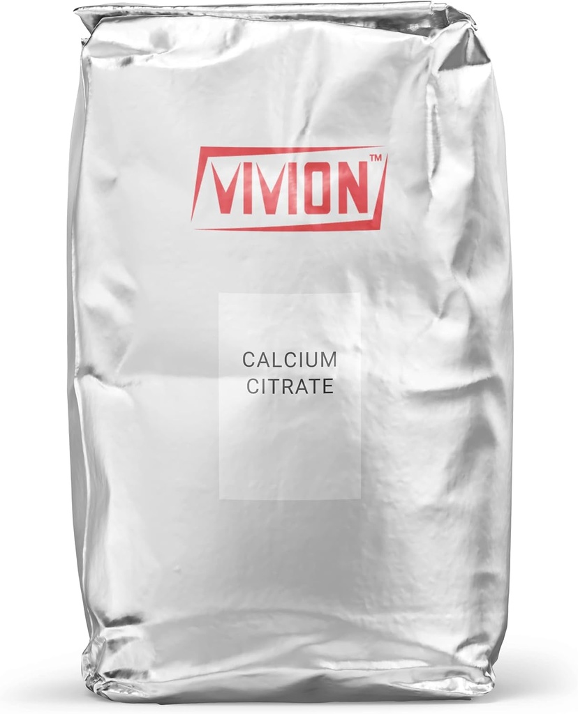Poudre de citrate de calcium - en vrac 25 kg (55 lb) - Supplément de vitamine pure Ingrédient et antiacide naturel - Excipient de comprimé d'agent anticaking