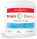 Brain Basics Supplément IgG ultra pur - Supplément sans lait IgG-Immunolin poudre, vitamines mélangées et suppléments minéraux, 150g, 60 portions