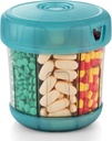 Extra große Ergänzung Organizer mit XL 7 großen Komponenten, TPU Soft Lid leicht zu laden und Pill Dispenser zu verwenden, 1 Monat Jumbo Vitamin Holder Medicine Storage