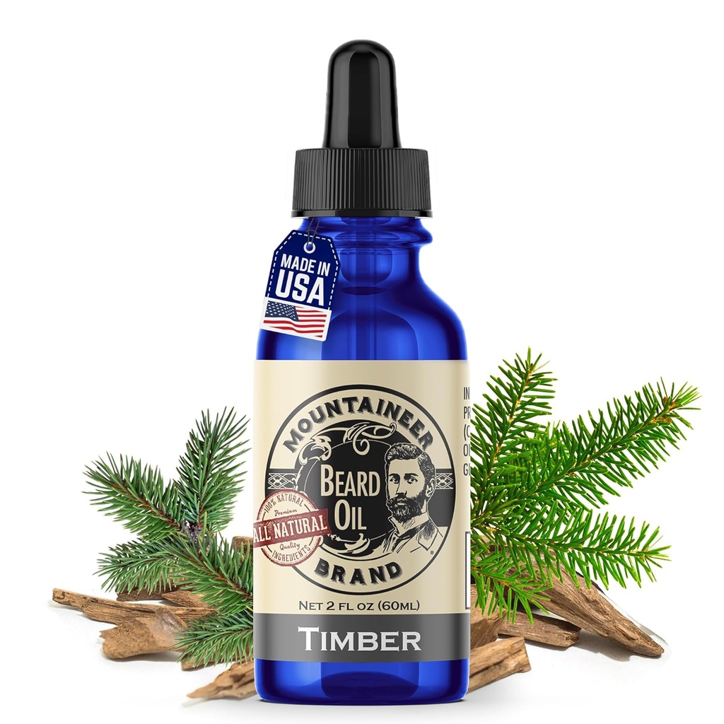 Mountaineer Brand Natural Beard Oil mit Timber Scent | Made in West Virgina | Hydrates, Moisturises, Weichtiere &amp; Bedingungen für Bartwachstum | Treats Dry Itchy Beards für Männer | 2oz