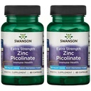 Swanson Premium Marque Extra Strength Picolinate de zinc - Forme préférée du corps Immune Capsules de santé - 50 mg par capsule - 60 Capsules, boîte de 2