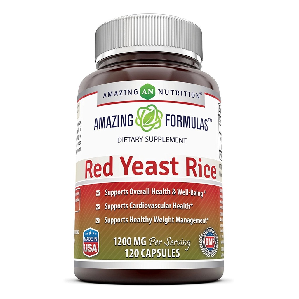 Formules étonnantes Riz de levure rouge 1200mg par supplément de capsules de service