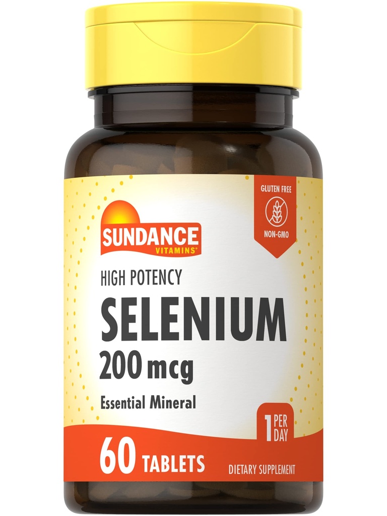 Sundance Sélénium 200mcg. 60 Comprimés Formule de haute puissance.