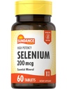 Sundance Sélénium 200mcg. 60 Comprimés Formule de haute puissance.